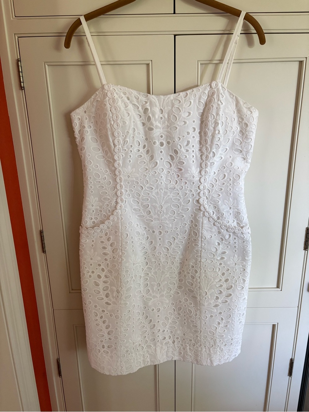 Lilly Pulitzer White Eyelet Spaghetti-Strap Dress